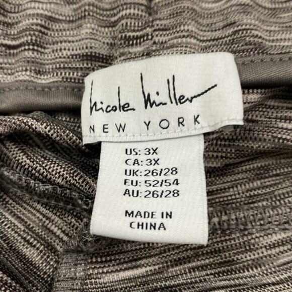 Nicole Miller Pull On Pants Gray Space Dye Lounge Sweats Drawstring Size 3X New - Picture 5 of 11